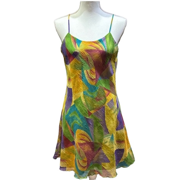 Future Design Retro Dress - Size Medium - Bold Abstract Multicolor Vintage - Picture 1 of 7